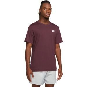 Nike SPORTSWEAR CLUB Pánske tričko, vínová, veľkosť L