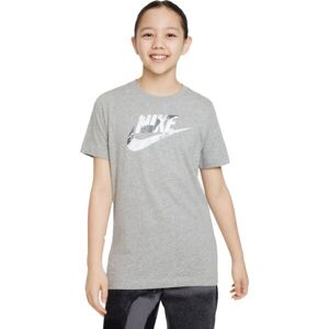 Nike NSW TEE CLUB CAMO Dievčenské tričko, sivá, veľkosť M