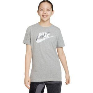 Nike NSW TEE CLUB CAMO Dievčenské tričko, sivá, veľkosť S