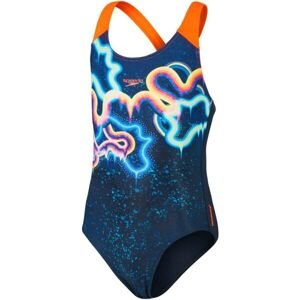 Speedo DIGITAL PLACEMENT SPLASHBACK Dievčenské jednodielne športové plavky, modrá, veľkosť 7-8