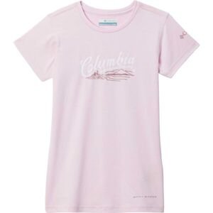 Columbia MISSION PEAK™ SHORT SLEEVE GRAPHIC SHIRT Dievčenské tričko, ružová, veľkosť L