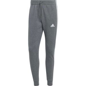 adidas ESSENTIALS FLEECE 3-STRIPES TAPERED CUFF Pánske tepláky, sivá, veľkosť S