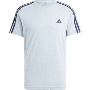 adidas ESSENTIALS SINGLE JERSEY 3-STRIPES Pánske tričko, svetlomodrá, veľkosť XXL