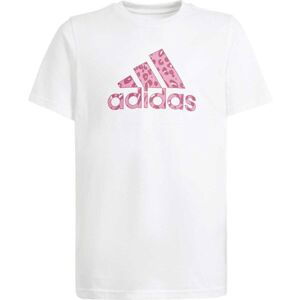 adidas ANIMAL TEE Dievčenské tričko, biela, veľkosť 128