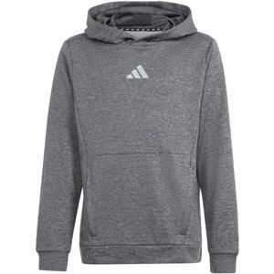 adidas TRAINING HEATHER HOODIE KIDS Detská mikina, tmavo sivá, veľkosť 164