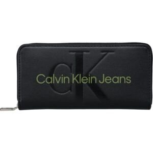 Calvin Klein SCULPTED MONO ZIP AROUND MONO Dámska peňaženka, čierna, veľkosť