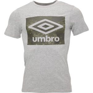 Umbro LAYERED BOX LOGO GRAPHIC TEE Pánske tričko, sivá, veľkosť XL