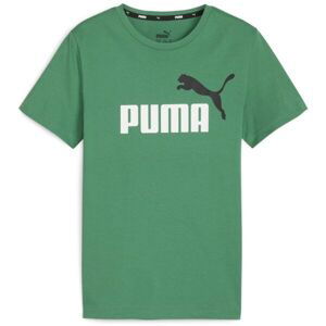 Puma ESS + 2 COL LOGO TEE Chlapčenské tričko, zelená, veľkosť 116