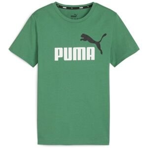 Puma ESS + 2 COL LOGO TEE Chlapčenské tričko, zelená, veľkosť 152