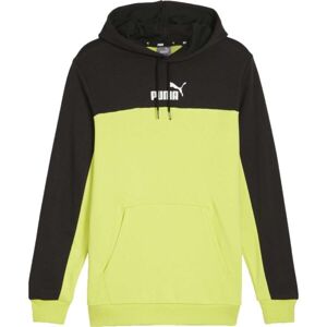 Puma ESSENTIALS + BLOCK HOODIE Pánska mikina, žltá, veľkosť XL