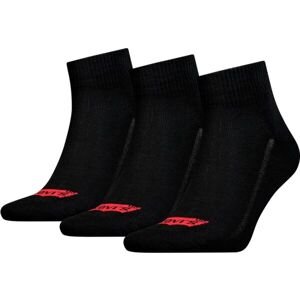Levi's MID CUT BATWING LOGO 3P Unisexové ponožky, čierna, veľkosť 39/42