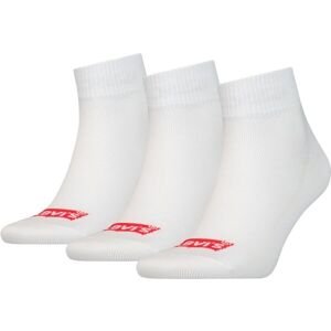 Levi's MID CUT BATWING LOGO 3P Unisexové ponožky, biela, veľkosť 43/46