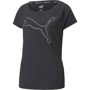 Puma TRAIN FAVORITE JERSEY CAT TEE Dámske tričko, čierna, veľkosť S