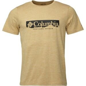 Columbia KWICK HIKE GRAPHIC SS TEE Pánske tričko, béžová, veľkosť