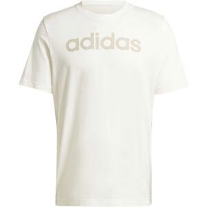 adidas ESSENTIALS SINGLE JERSEY LINEAR Pánske tričko, béžová, veľkosť