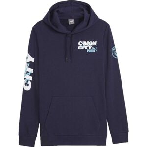 Puma MANCHESTER CITY FC FTBLICONS HOODY Pánska mikina, tmavo modrá, veľkosť