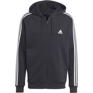 adidas 3-STRIPES FULL-ZIP HOODIE Pánska mikina, čierna, veľkosť