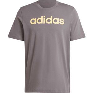 adidas ESSENTIALS SINGLE JERSEY LINEAR EMBROIDERED LOGO TEE Pánske tričko, hnedá, veľkosť