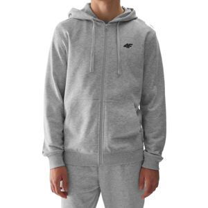 4F SWEATSHIRT FULL ZIP Pánska mikina, sivá, veľkosť