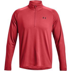 Under Armour TECH 2.0 1/2 ZIP Pánske tričko, červená, veľkosť