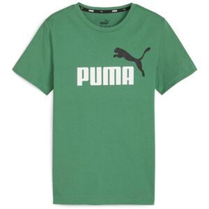 Puma ESS + 2 COL LOGO TEE Chlapčenské tričko, zelená, veľkosť 128
