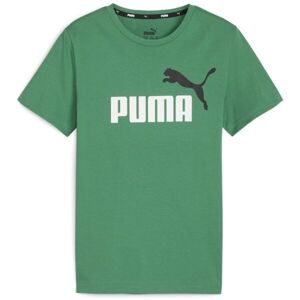 Puma ESS + 2 COL LOGO TEE Chlapčenské tričko, zelená, veľkosť 164