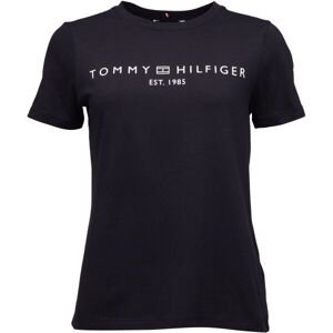 Tommy Hilfiger LOGO CREW NECK Dámske tričko, tmavo modrá, veľkosť