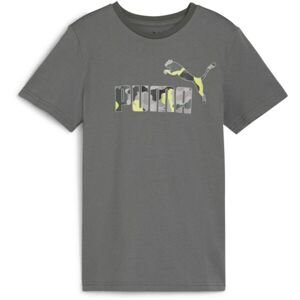 Puma ESSENTIALS + CAMO LOGO TEE B Detské tričko, tmavo sivá, veľkosť