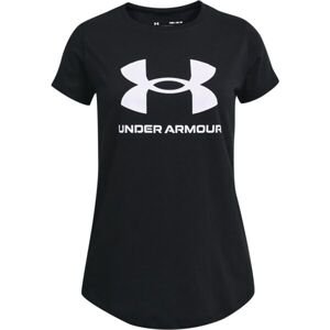 Under Armour LIVE SPORTSTYLE GRAPHIC SS Dievčenské tričko, čierna, veľkosť