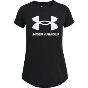 Under Armour LIVE SPORTSTYLE GRAPHIC SS Dievčenské tričko, čierna, veľkosť