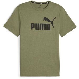 Puma ESSENTIALS HEATHER TEE Pánske športové tričko, khaki, veľkosť M