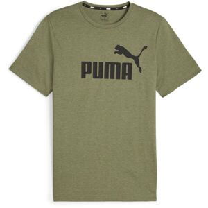 Puma ESSENTIALS HEATHER TEE Pánske športové tričko, khaki, veľkosť XXL