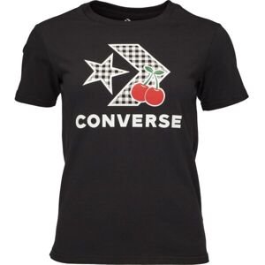 Converse CHERRY STAR CHEVRON INFILL Dámske tričko, čierna, veľkosť