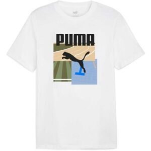 Puma GRAPHIC SUMMER SPORTS TEE Pánske tričko, biela, veľkosť