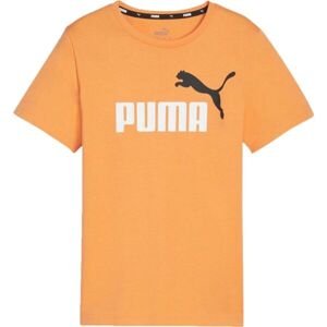 Puma ESS + 2 COL LOGO TEE Chlapčenské tričko, oranžová, veľkosť
