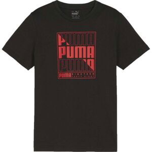 Puma GRAPHICS WORDING TEE B Chlapčenské tričko, čierna, veľkosť