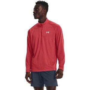 Under Armour STREAKER HALF ZIP Pánske tričko s dlhým rukávom, červená, veľkosť