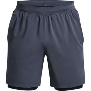 Under Armour UA LAUNCH 7'' 2-IN-1 SHORT Pánske bežecké šortky, tmavo sivá, veľkosť