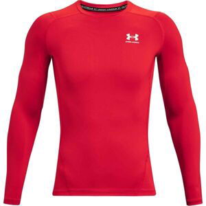 Under Armour HG ARMOUR COMP LS Pánske tričko, červená, veľkosť