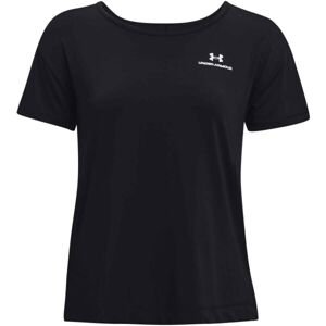 Under Armour RUSH ENERGY SS Dámske fitness tričko, čierna, veľkosť