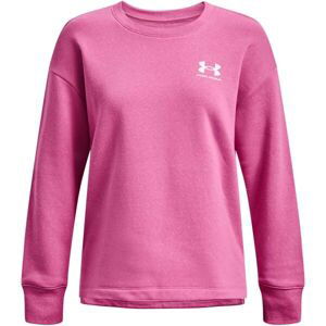 Under Armour RIVAL FLEECE OVERSIZE CREW Dámska mikina, ružová, veľkosť