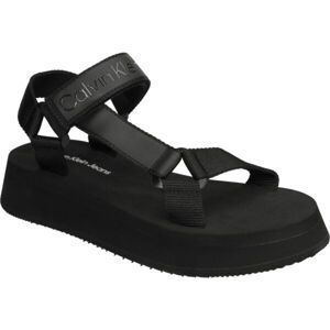 Calvin Klein SANDAL VELCRO WEBBING Dámske sandále, čierna, veľkosť