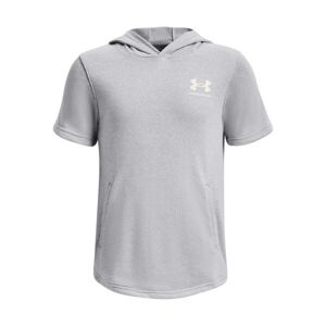 Under Armour RIVAL TERRY Chlapčenská mikina s krátkym rukávom, sivá, veľkosť