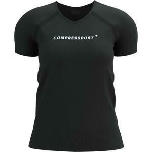 Compressport TRAINING SS LOGO TSHIRT W Dámske tréningové tričko, čierna, veľkosť