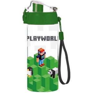 Oxybag PLAYWORLD 500 ML Detská plastová fľaša na nápoj, transparentná, veľkosť 500 ML