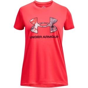 Under Armour TECH SOLID PRINT FILL BL SSC Dievčenské tričko, červená, veľkosť
