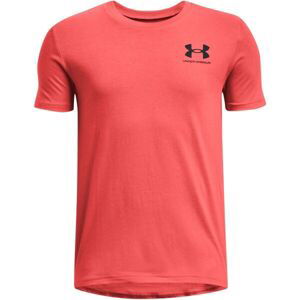 Under Armour SPORTSTYLE LEFT CHEST SS Chlapčenské polo Tričko s krátkym rukávom, červená, veľkosť