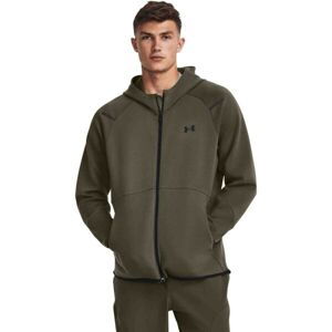 Under Armour UNSTOPPABLE FLC FZ Pánska mikina, khaki, veľkosť