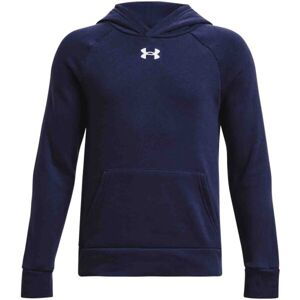 Under Armour RIVAL FLEECE HOODIE Chlapčenská mikina, tmavo modrá, veľkosť