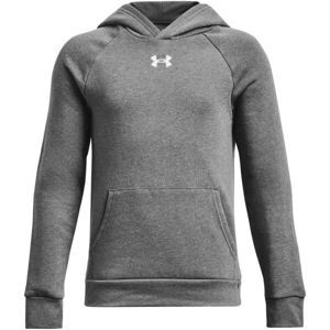 Under Armour RIVAL FLEECE HOODIE Chlapčenská mikina, tmavo sivá, veľkosť